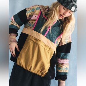 Free People To The Peak Quarter Zip in Fairisle / Hot Pink Combo